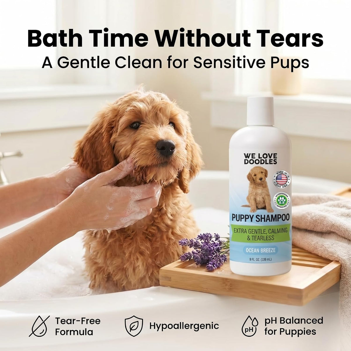 Puppy Shampoo & Conditioner, Tearless Hypoallergenic Wash - Ocean Breeze - image 2