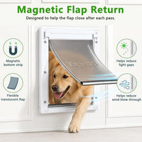 Large plastic dog door with magnetic flap and slide-in locking panel - view 3