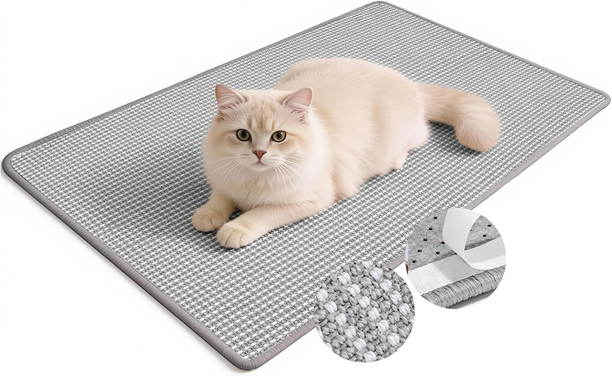 Cat Scratcher Mat, 23.6"x15.7" Natural Sisal Cat Scratch Pad – Essentials for Cats - Gray / 1 Pack-39.3"x23.6"