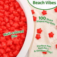 TRENDPLAY 100 star-shaped plastic ball pit balls in pearl gold with storage bag - view 10