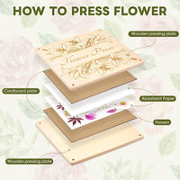 GTQYYF 11 x 11 inch wooden flower press kit with 10 layers and tools - view 4