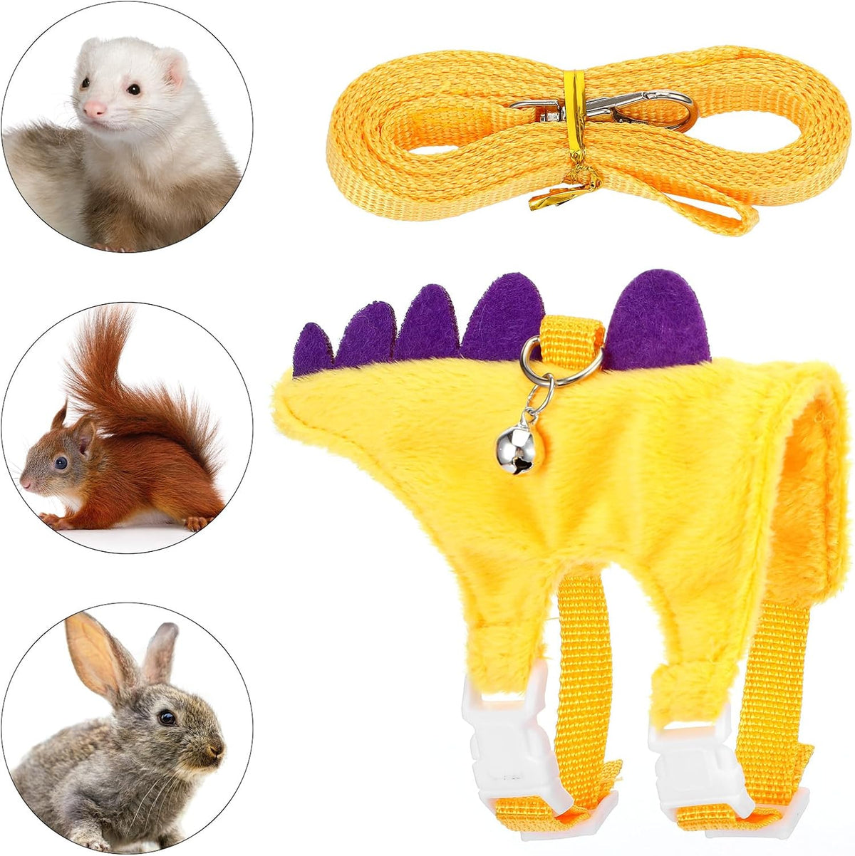Ferret Harness and Leash Set Small Animals Vest Harness with Safe - Yellow - image 4