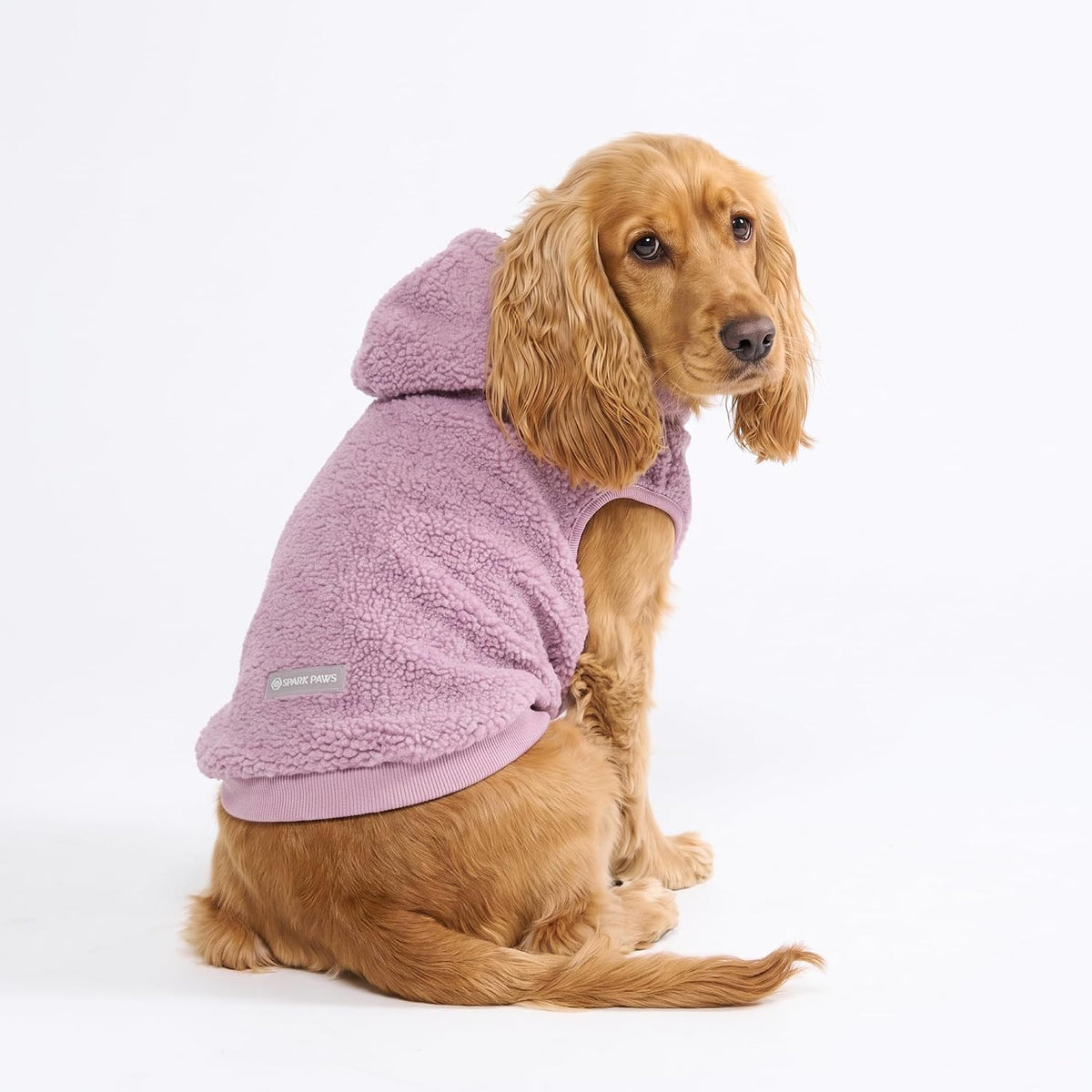 Spark Paws Fleece Dog Hoodie - Taupe / Large