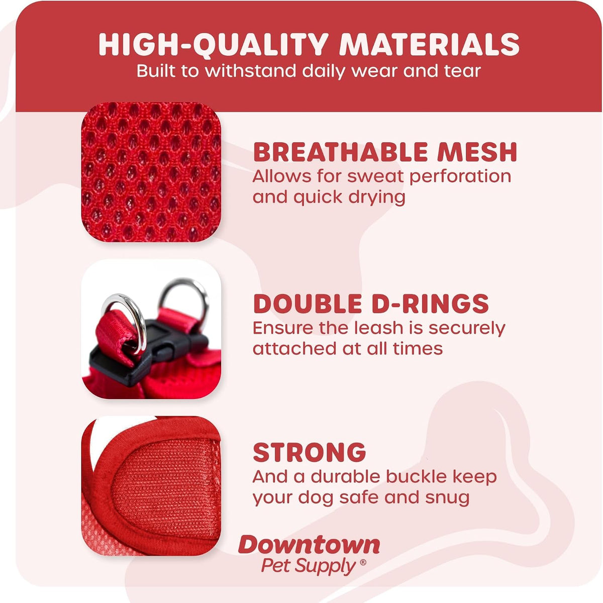 Downtown Pet Supply Step in Dog Harness for Teacup Dogs & Cats No Pull - Large / Red - image 4
