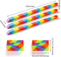 Yeetec rainbow snake cube fidget toys twisted into different shapes - view 2