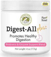 Wholistic Pet Organics Probiotics for Dogs with Digestive Enzymes & Prebiotic Fiber - 4 Oz - Daily Cat & Dog Probiotics for Digestive Health, Anti Diarrhea & Gut Support - Natural Powder Supplement