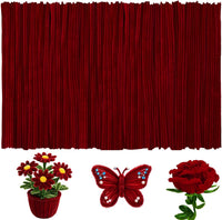 Black Pipe Cleaners for Crafts, Craft Supplies, Arts and Crafts - Rose Red