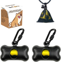 Bone-Shaped Dog Poop Bag Holder for Leash - Black / 30 Count (Pack of 1)