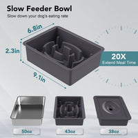 UPSKY 2-in-1 Elevated Dog Bowls Set with 4 Height Adjustable Stand - D-3 in 1 (Grey) - image 4