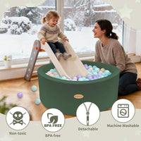 HARBOLLE 35.4" Soft Fleece Ball Pit for Toddlers - Green - image 4