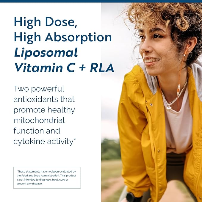 Researched Nutritionals C-RLA - Liposomal Vitamin C with R Lipoic Acid to Support Detox - Vegan & Soy-Free Vitamin C Liquid, Peppermint Flavor (10 Fl Oz)
