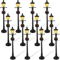 Mudder 12 Pcs Christmas Miniature Village Lamp Post Light - Adorable / 12