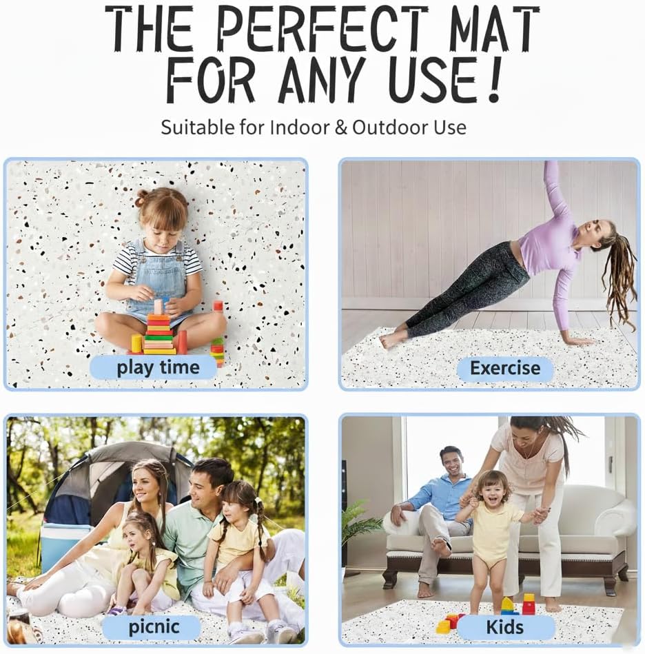Yay Mats Stylish Extra Large Puzzle Play Mat, Thick, Soft, Non - Henri Terrazzo - image 3
