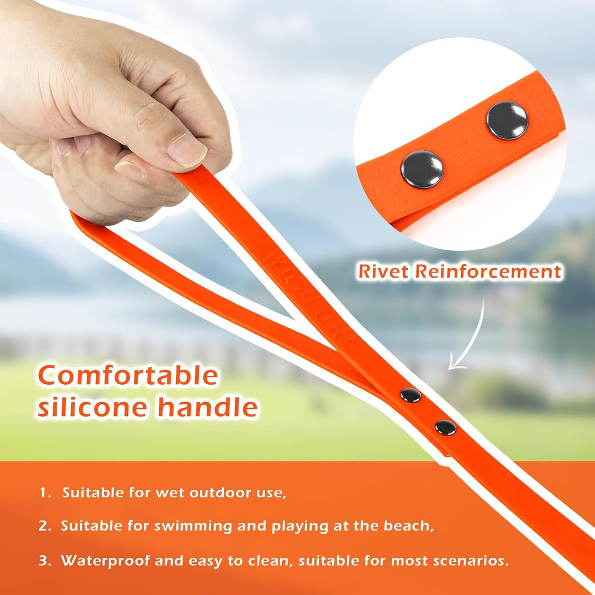 Wolfone Waterproof Dog Leash 10FT Long Line Training Leash for Dogs – Essentials for Dogs - 17ft x 0.52 IN / Orange - image 4