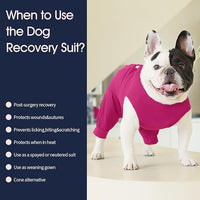 IECOii Pet Surgery Recovery Suit,Breathable Dog Bodysuit E-Collar & Cone Alternative Surgical Suit After Spayed/Neutered Wear,Recovery Suit for Dogs Male Female Sleeve to Prevent Licking,XL-Rosered