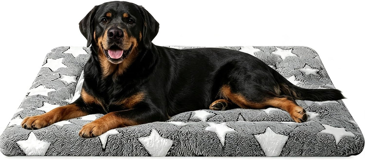 Dog Bed Mat,Reversible & Ultra Soft Kennel Pad-Machine Washable Pet Bed for Dogs & Cats-All-Weather - 35.0" L x 23.0" W x 1.5" Th / Gray