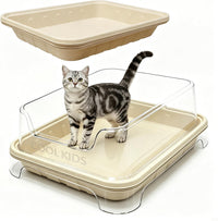 (6-Pack) Disposable Cat Litter Boxes - Low Entry, Shallow for Senior Cats, Easy for Mobility-Challenged Cats, Small Travel Cat Litter Box