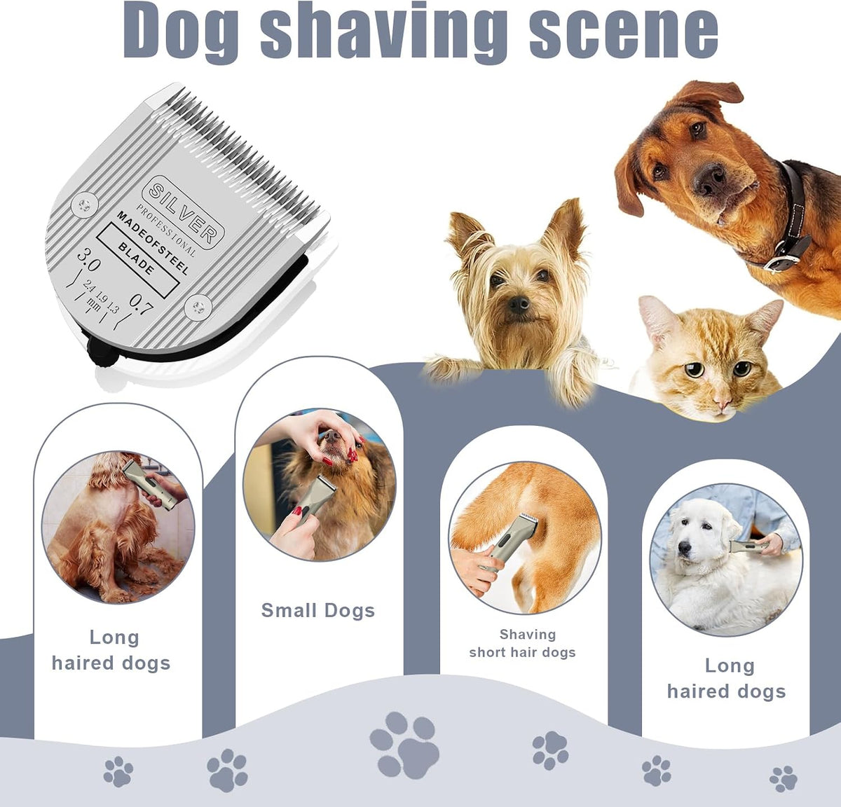 3Pcs 5-in-1 Adjustable Pet Clipper Blades - Black-2 - image 2