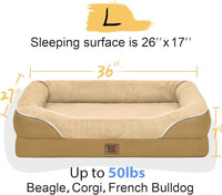 Washable Orthopedic Large Dog Bed - Big Dog Beds with Removable Waterproof Cover and Non-Slip Bottom XL Large Pet Bed with Bolster Extra Large Dogs Bed