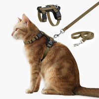 Plutus Pet Adjustable Cat Harness and Leash Set - Brown