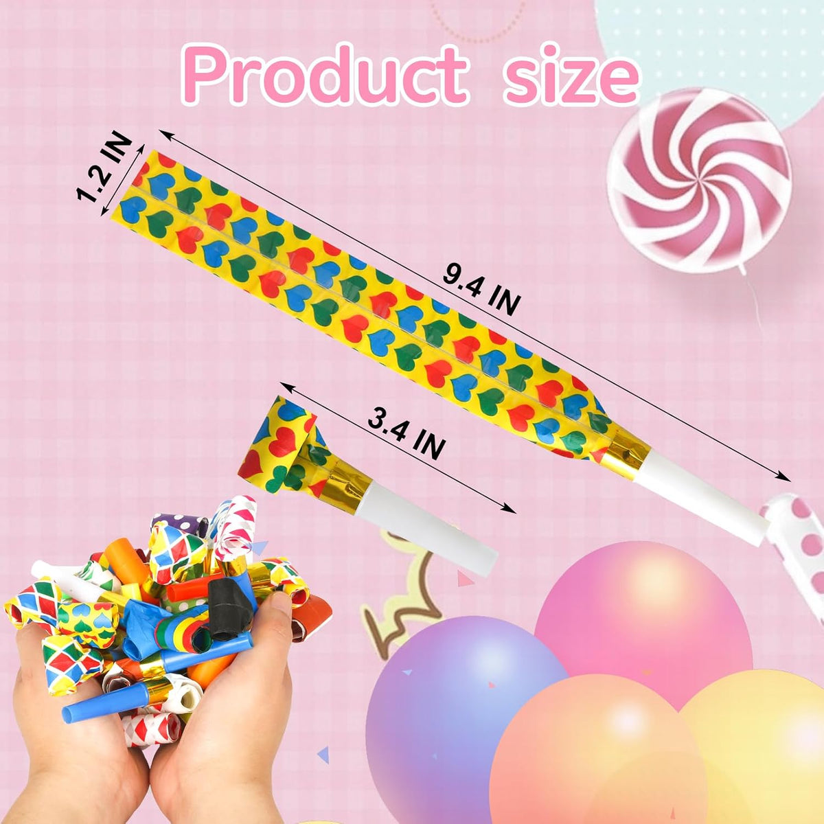 Chshhuao 50 Pcs Funny Blowouts Blow Horns Birthday Party Whistles New - image 3