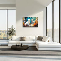 Extra Large Seal Framed Wall Art for Living Room,Oversized Underwater Animal Pictures Wall Decor,Ocean Coral Reef Canvas Print Painting Modern Artwork Bedroom Office Bathroom 36L" x 24W"