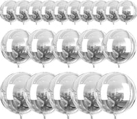 PartyWoo Metallic Silver Foil Balloons 20pcs Large Round Giant 4D - Silver / 20 PCS-3 Sizes