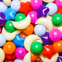 GOGOSO Ball Pit Balls Stars Moon Shapes Plastic Pitballs for Child - 100 balls / Bright Mix 8 Colors