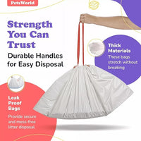 PETSWORLD Cat Litter Box Liners, Heavy Duty Litter Pan Liners Bags with Drawstring for Pet Cat Litter Tray (Unscented) (JUMBO - 45 x 18 Inches, 50 Count)