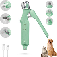 2-in-1 Cat & Dog Nail Clippers with Grinder and Dual LED Lights – Essentials for Dogs - Green - image 2