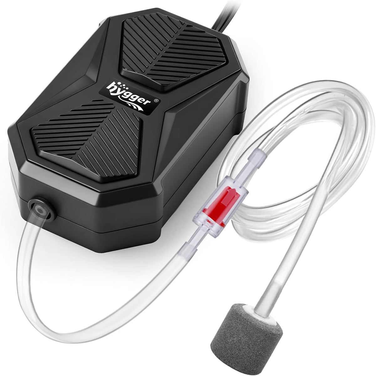 hygger Aquarium Air Pump, Ultra Quiet Oxygen Aerator with Air Stone Airline Tubing Check Valve - Small