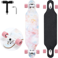 TLHB 41 inch drop through longboard skateboard with 9-ply maple deck and PU wheels - view 2