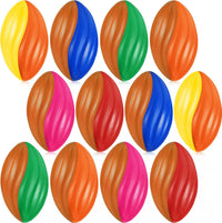 Jerify mini foam footballs for kids, 12 soft 5 inch spiral balls in 6 two-tone colors - view 4