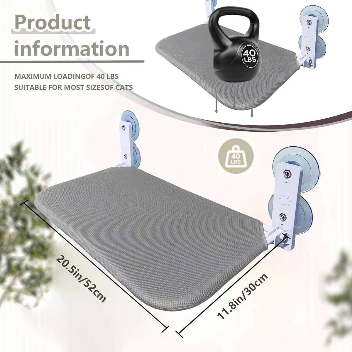 Cat Window Perch Seat Hammock - gray - image 4