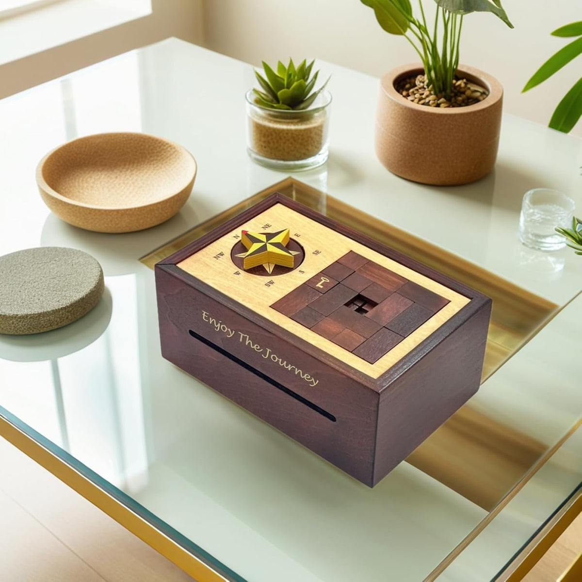 Winshare Navigation Enigma wooden secret puzzle box for money and gift cards - view 5