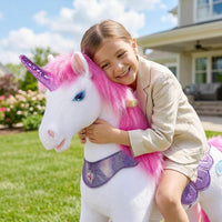 PonyCycle rainbow ride-on unicorn for toddlers with plush body, handlebars and hand brake - view 11