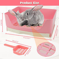 Large Rabbit Litter Box, Bunny Litter Box with Drawer - Pink - image 2