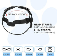 QUMY Dog Sunglasses Dog Goggles for Medium Large Breed Dogs, Wind Dust Fog Protection Eye Wear Pet Glasses with Adjustable Strap for Motorcycle Car Driving Bike Riding Hiking Swimming Over 15lbs White