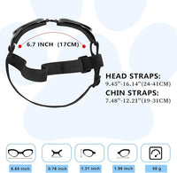 QUMY Dog Sunglasses Dog Goggles for Medium Large Breed Dogs, Wind Dust Fog Protection Eye Wear Pet Glasses with Adjustable Strap for Motorcycle Car Driving Bike Riding Hiking Swimming Over 15lbs Black