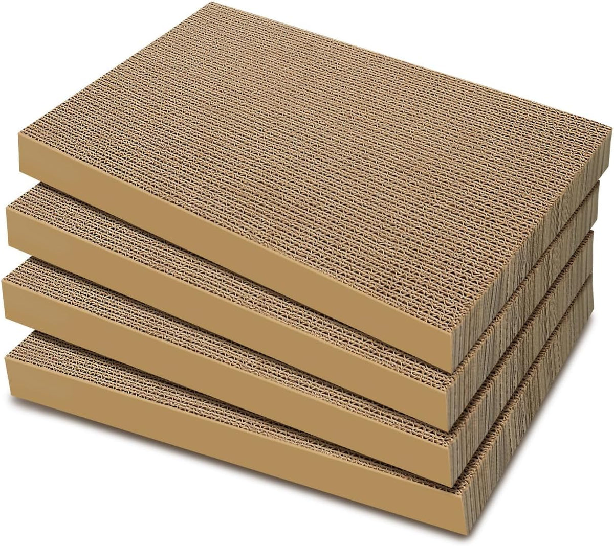 Cat Scratcher, 5 Packs in 1 Cardboard Box Cat Scratching Pad, Large – Essentials for Cats - 4 Packs Refill