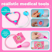 ULOVEME doctor kit for kids with light and sound tools and a fuchsia carry bag - view 10