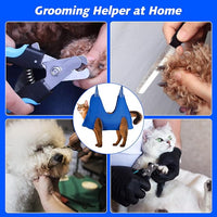 Pet Grooming Hammock Harness for Cats & XS Small Dogs, Dog Sling for Cutting Nails, Dog Hanging Holder Hanger for Nail Trimming with Nail Clippers, Nail File, Scissors