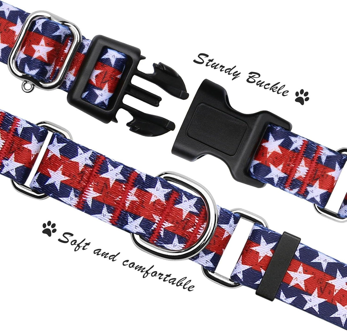 Martingale Dog Collar with Buckle - Star / Medium - image 2