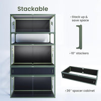 50 Gallon Bearded Dragon Tank, Reptile Enclosure for Easy Maintenance, Front Opening Reptile Tank with Top Screen Ventilation & Glass Sliding Door 36''x18''x18''
