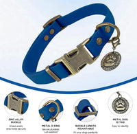 Wisedog Rubber Dog Collar with Quick Release, XS 8.5"-12" - Blue / L(Collar:14"-22") - image 2