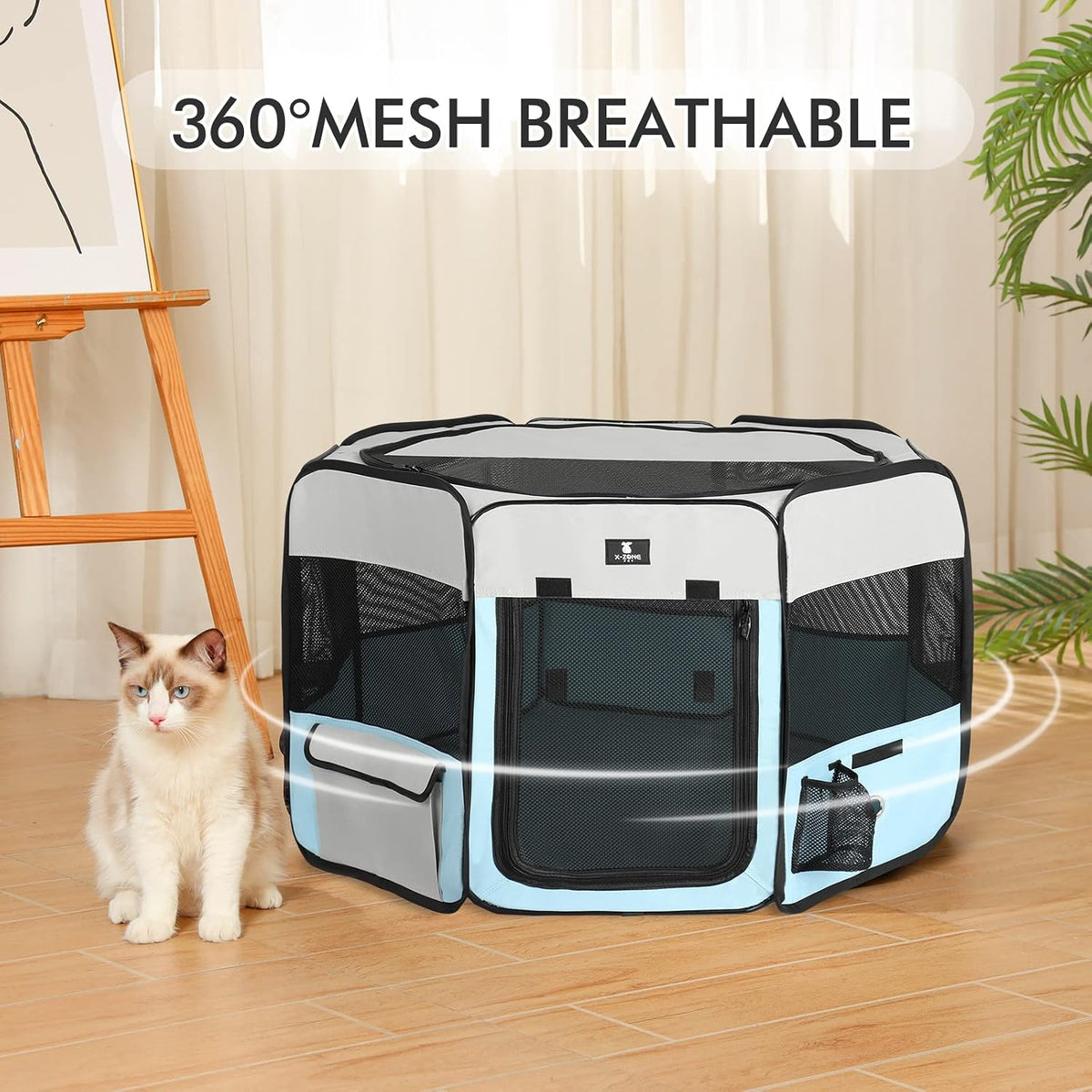 X-ZONE PET Foldable Dog Playpen - Small / Blue - image 4