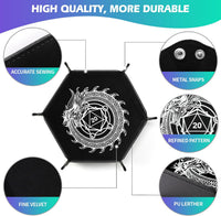 Grajar 2 Pcs Portable Folding Dice Rolling Tray Set for RPG DND Table - Dragon and Phoenix - image 3