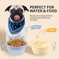 Collapsible Dog Bowls 2-Pack - 12 OZ Macaron Blue and Yellow - image 2