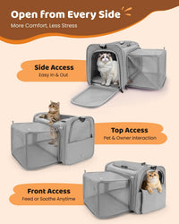 MIDOG Soft Cat Carrier Airline Approved - Charcoal / 17.0"L x 11.0"W x 11.0"H - image 3