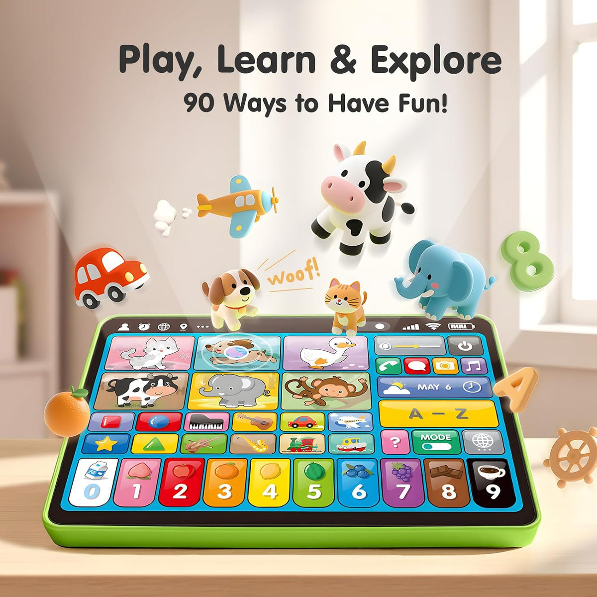 hahaland 5-Language Learning Tablet Toy for Toddler 1-3 with Speech - image 2